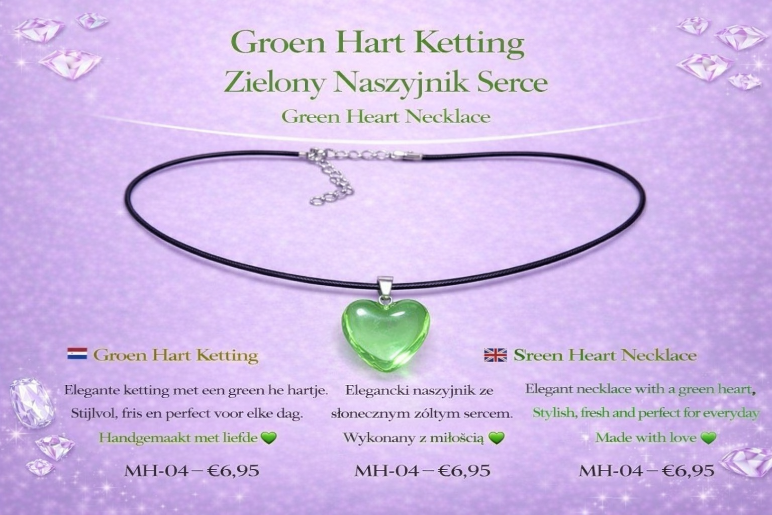 Groen Hart Ketting