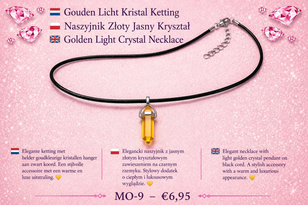 Gouden Licht Kristal Ketting