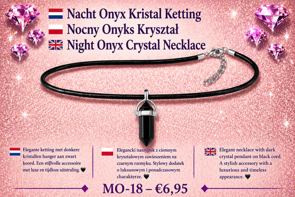 Nacht Onyx Kristal Ketting