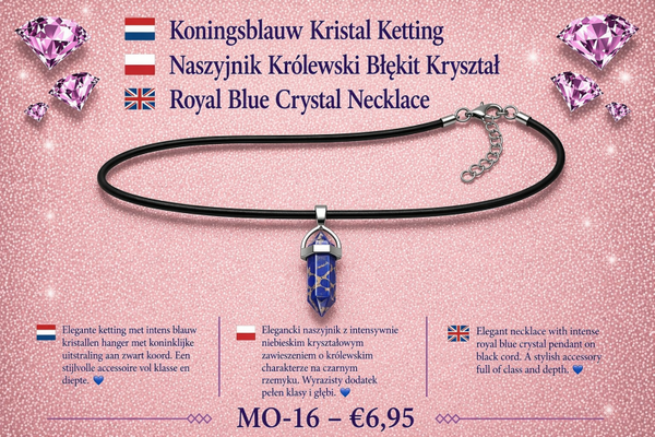 Koningsblauw Kristal Ketting