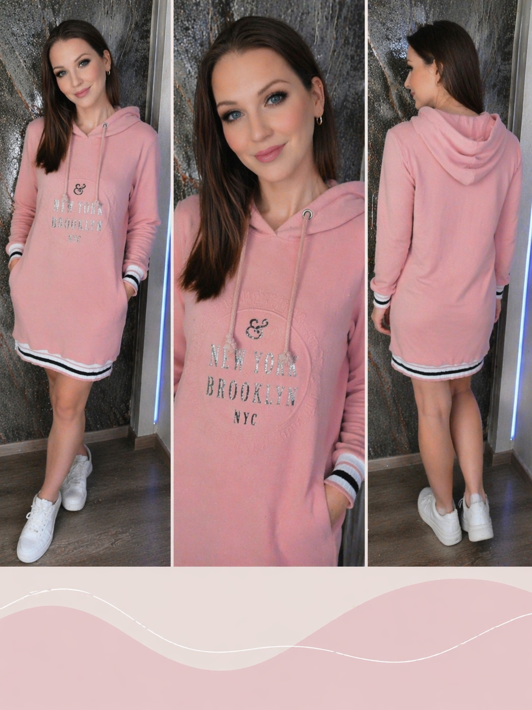 Hoodie Dress Soft Pink XL
