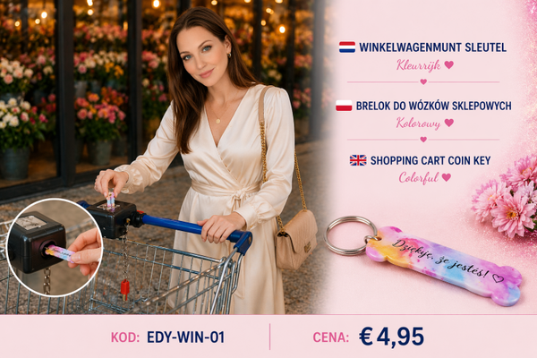 EDYMAR Sleutelhanger winkelwagen – kleurrijk 🌈