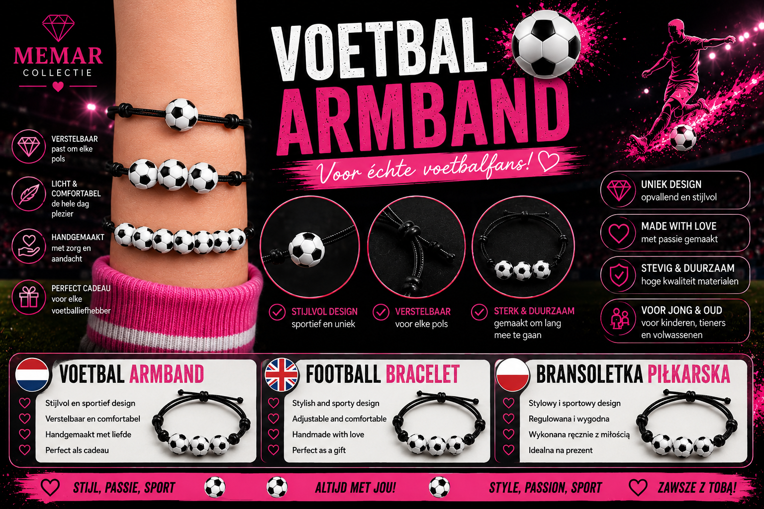 ⚽️VOETBAL Sleutelhanger / Armband