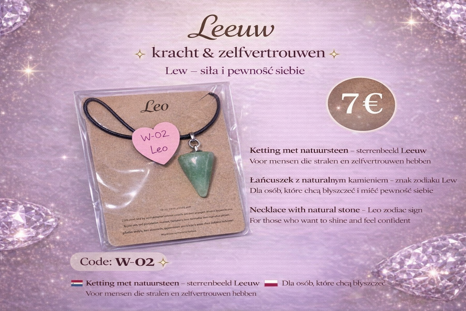 Ketting met natuursteen – sterrenbeeld Leeuw