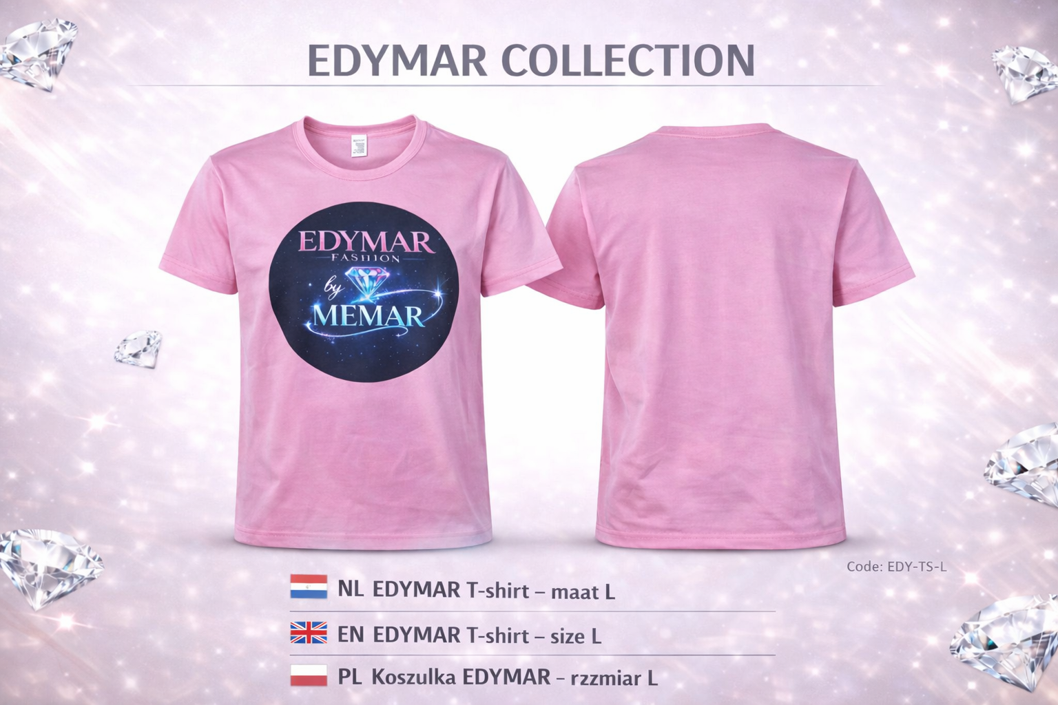💎EDYMAR T-shirt – roze maat L