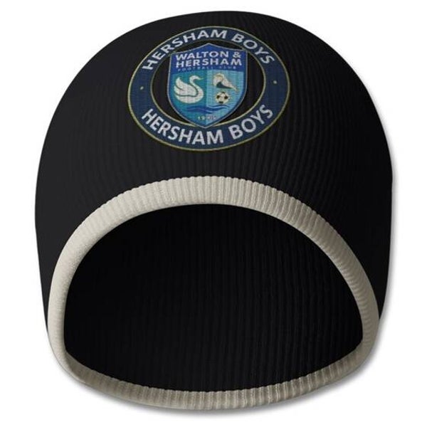 Beanie (non fold) - Hersham Boys - Black and Stone