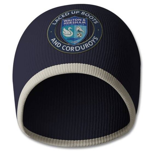 Beanie (non fold) - Navy Blue and Stone