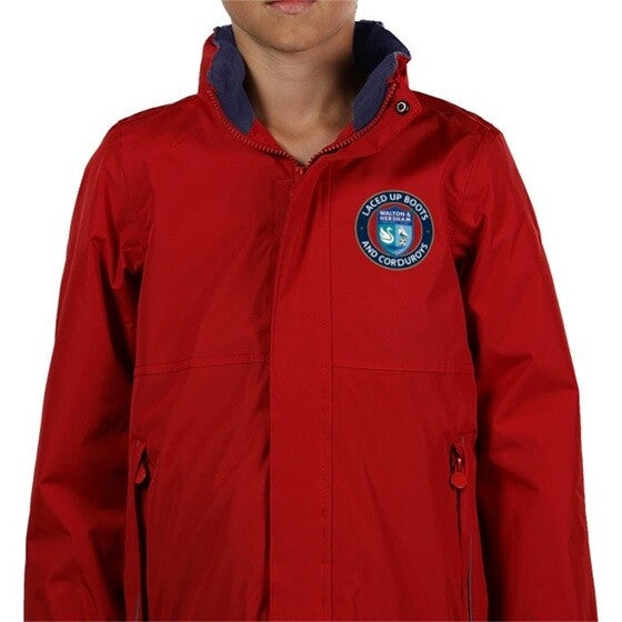 Kids Waterproof Regatta Jacket - Red / Navy Blue