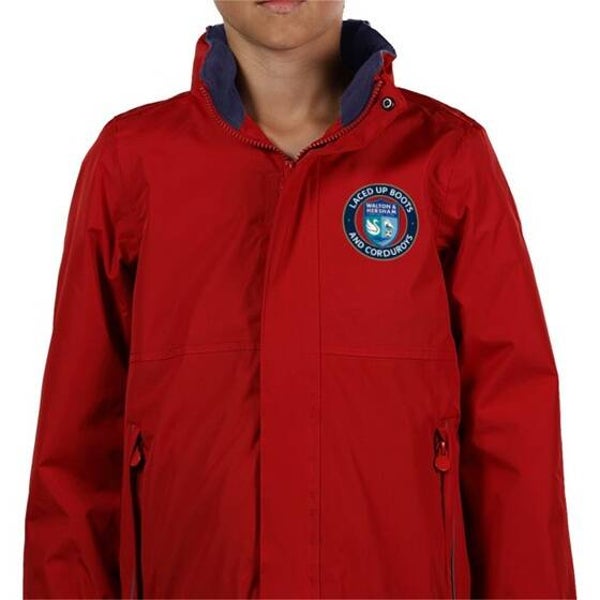 Kids Waterproof Regatta Jacket - Red / Navy Blue