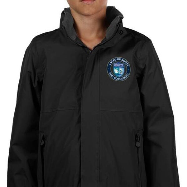 Kids Waterproof Regatta Jacket - Black / Ash