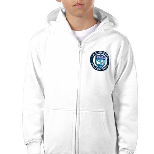 Kids Zip Hoodie - White