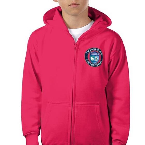 Kids Zip Hoodie - Hot Pink