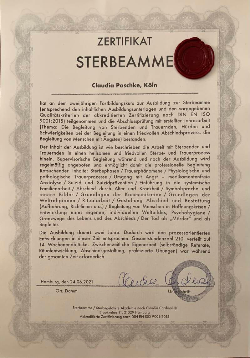 Sterbeamme Claudia Paschke