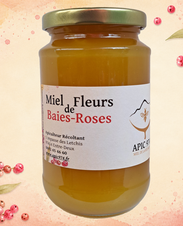 Miel fleurs de baies roses