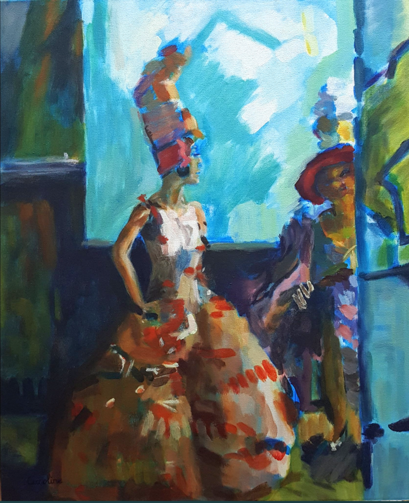 Revue meisjes in het theater