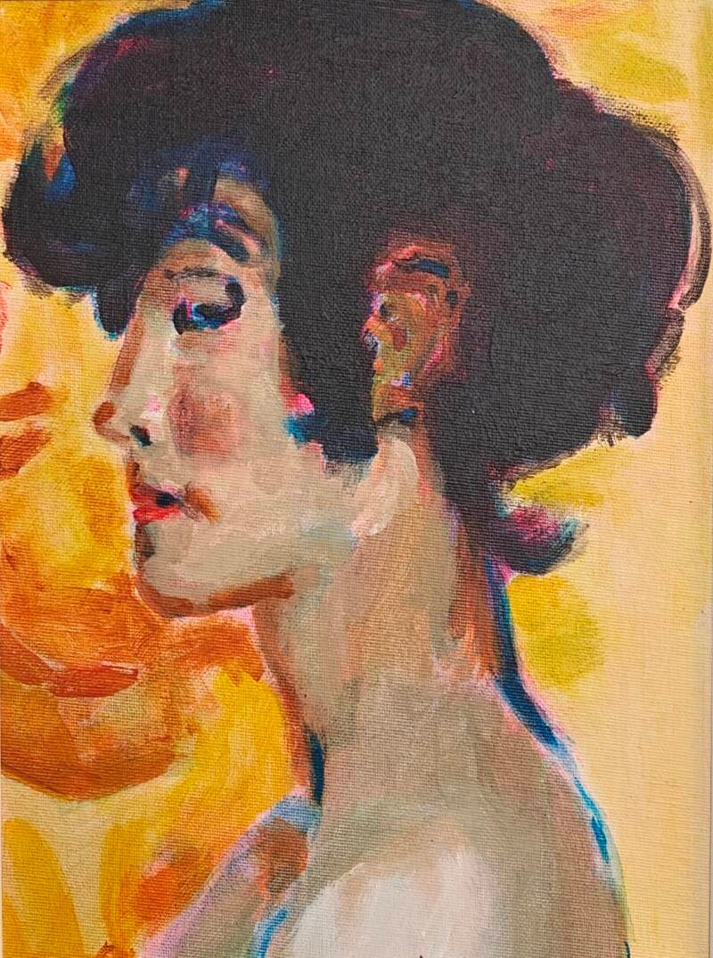 Ode aan Isaac Israëls I | formaat 18 x 24 cm | acrylverf op canvasboard | 125,- incl. lijst