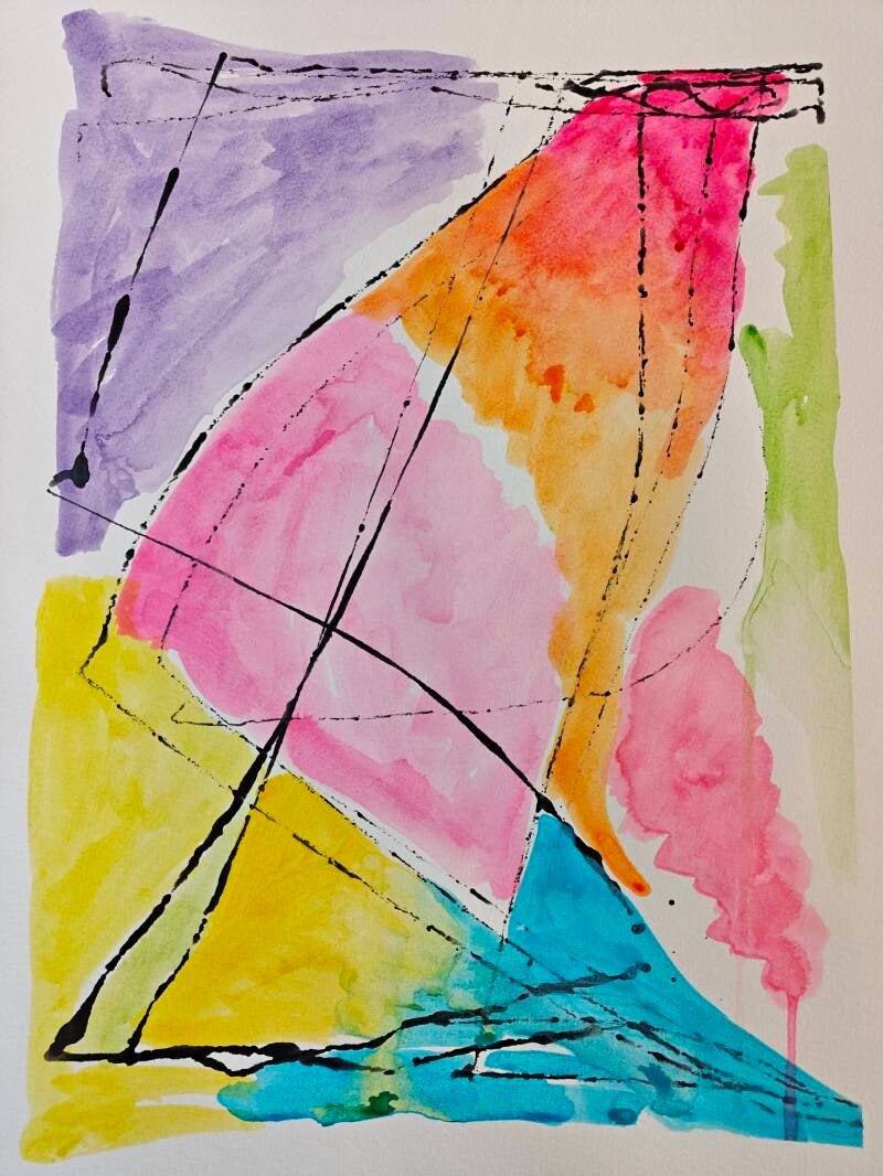 Lose your marbles I | formaat 48 x 36 cm I acrylverf op 300 grams papier I 195,- excl. lijst