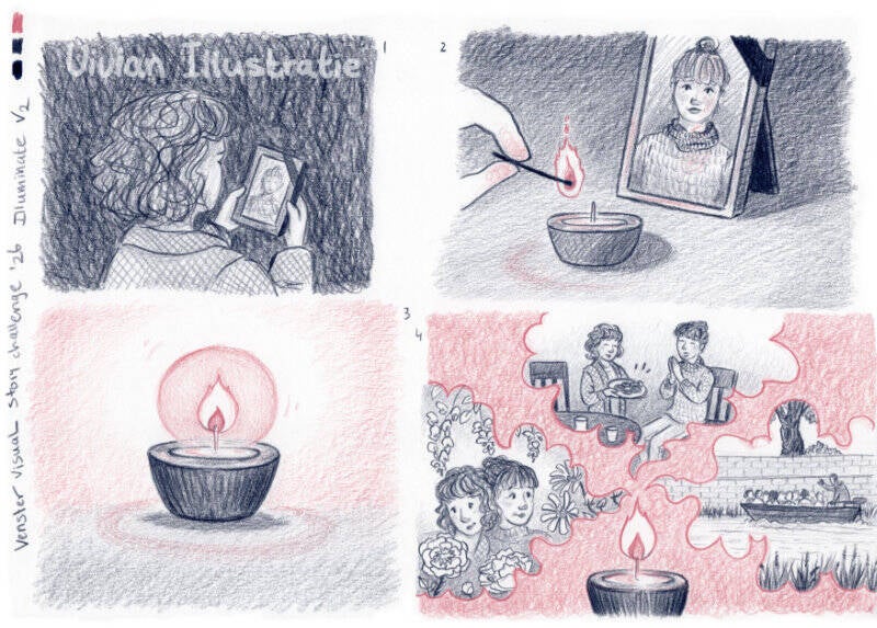 Kleine serie illustraties over rouw en verlies