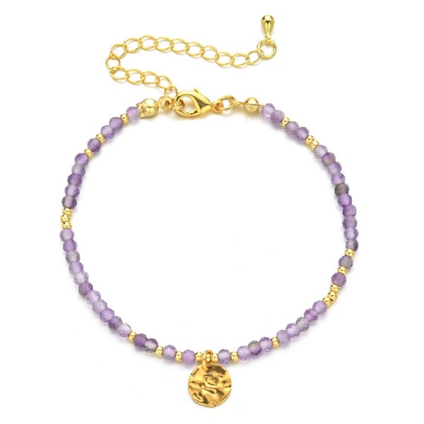 Bracelet Perlé mauve & Doré – Douceur et Élégance