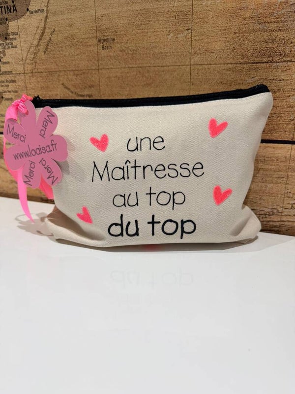 Pochette personnalisée "Une maîtresse au top du top"
