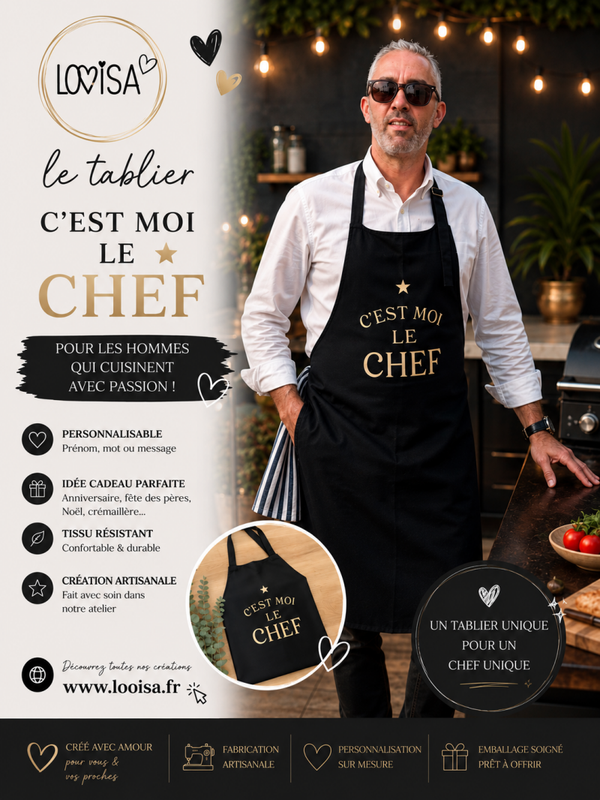 Tablier de cuisine c’est moi le chef