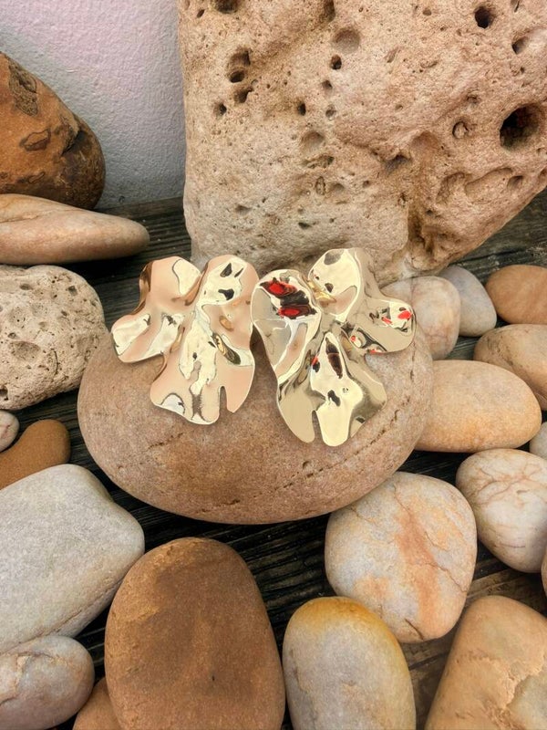 Boucles d’oreilles dorées martelées – bijoux fantaisie chic et tendance