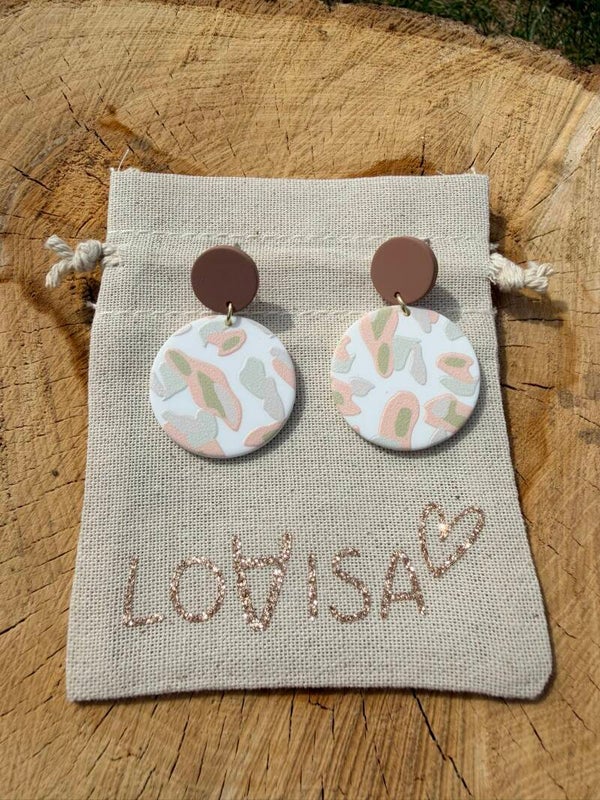 Boucles d’oreilles rondes camouflage