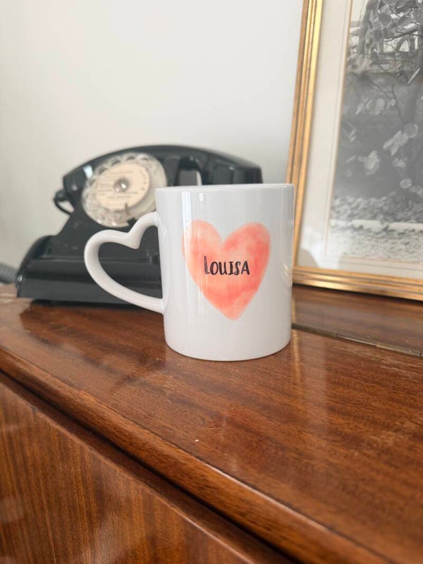 Tasse personnalisable cœur pastel