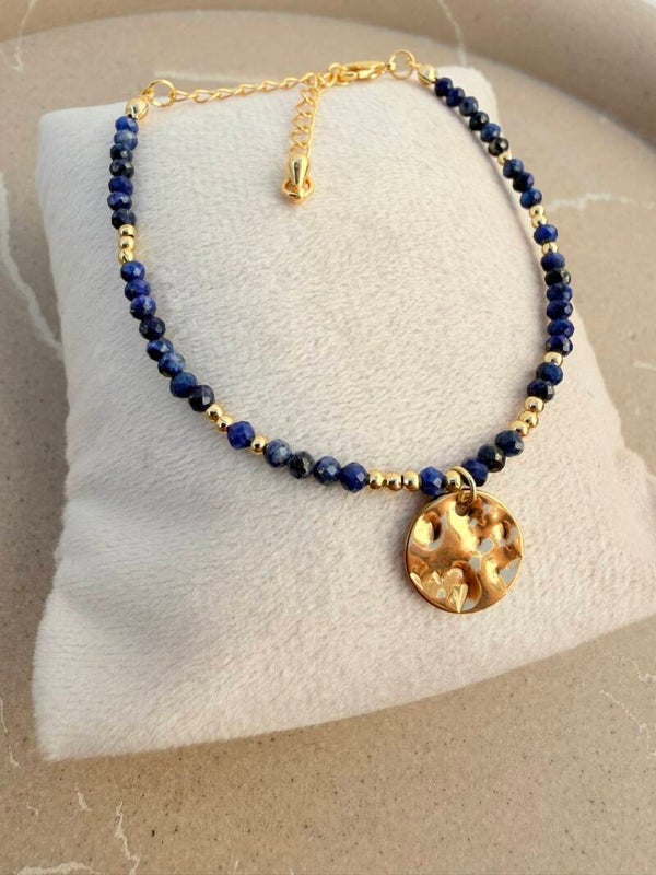 Bracelet Perlé bleu & Doré – Douceur et Élégance