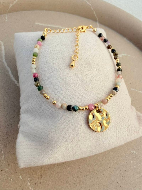 Bracelet Perlé Multicolore & Doré – Douceur et Élégance