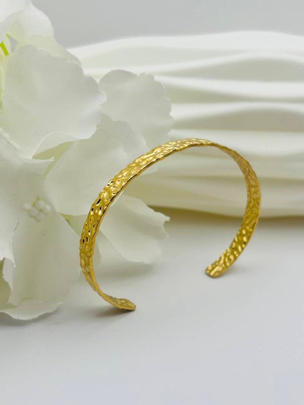 Jonc ELENA – Acier Inoxydable Martelé