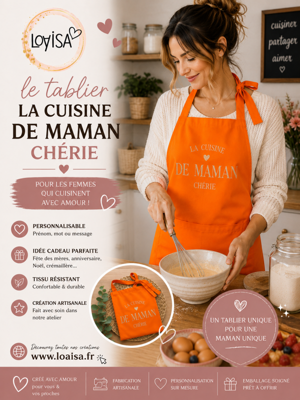 Tablier de cuisine - La cuisine de Maman chérie