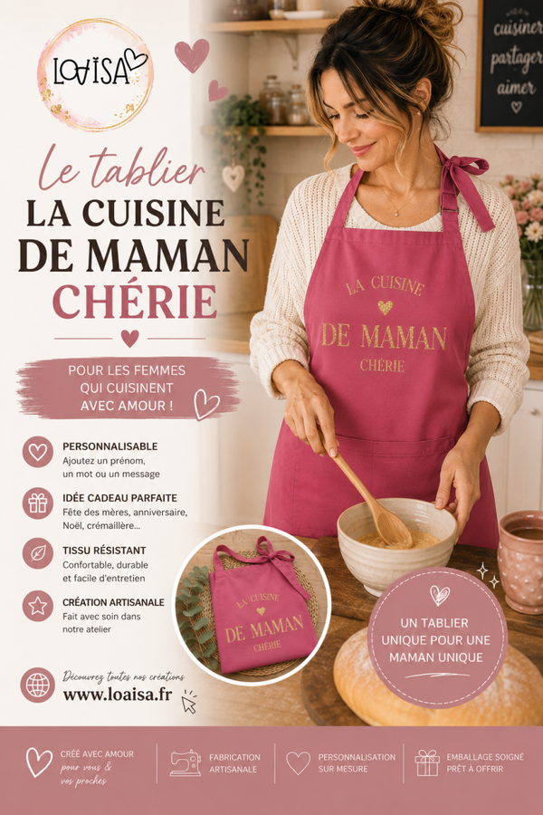 Tablier de cuisine - La cuisine de Maman chérie