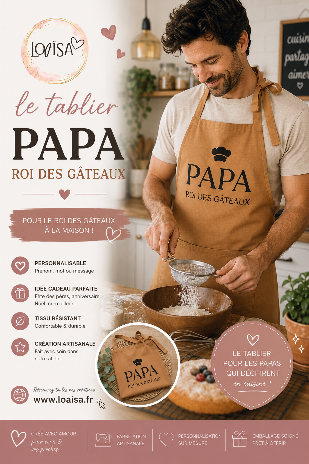 Tablier de cuisine - Papa roi des gateaux