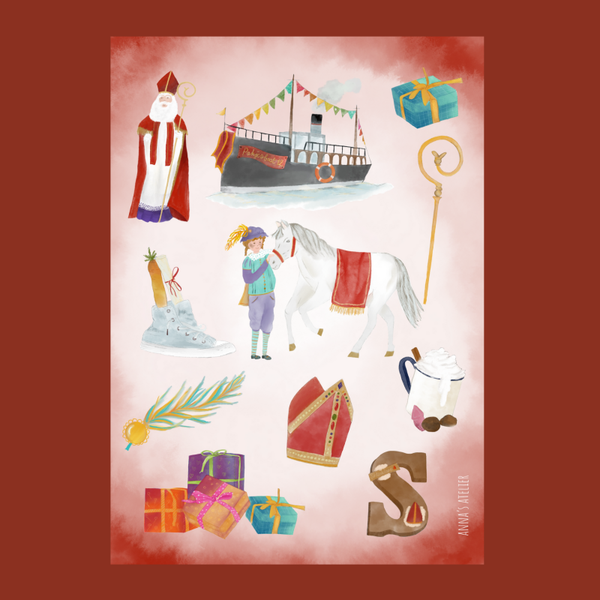 Stickervel Sinterklaas
