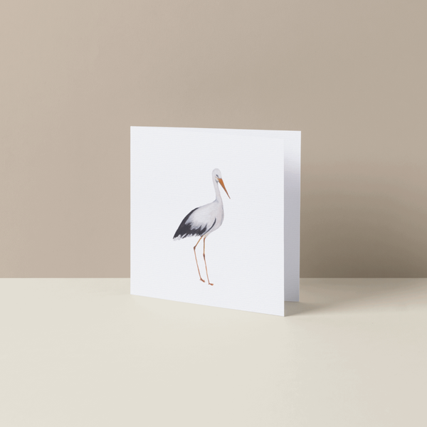 Gevouwen wenskaart Ooievaar