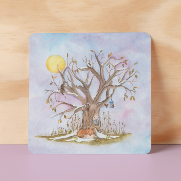Kaart winterboom -Set van 5-