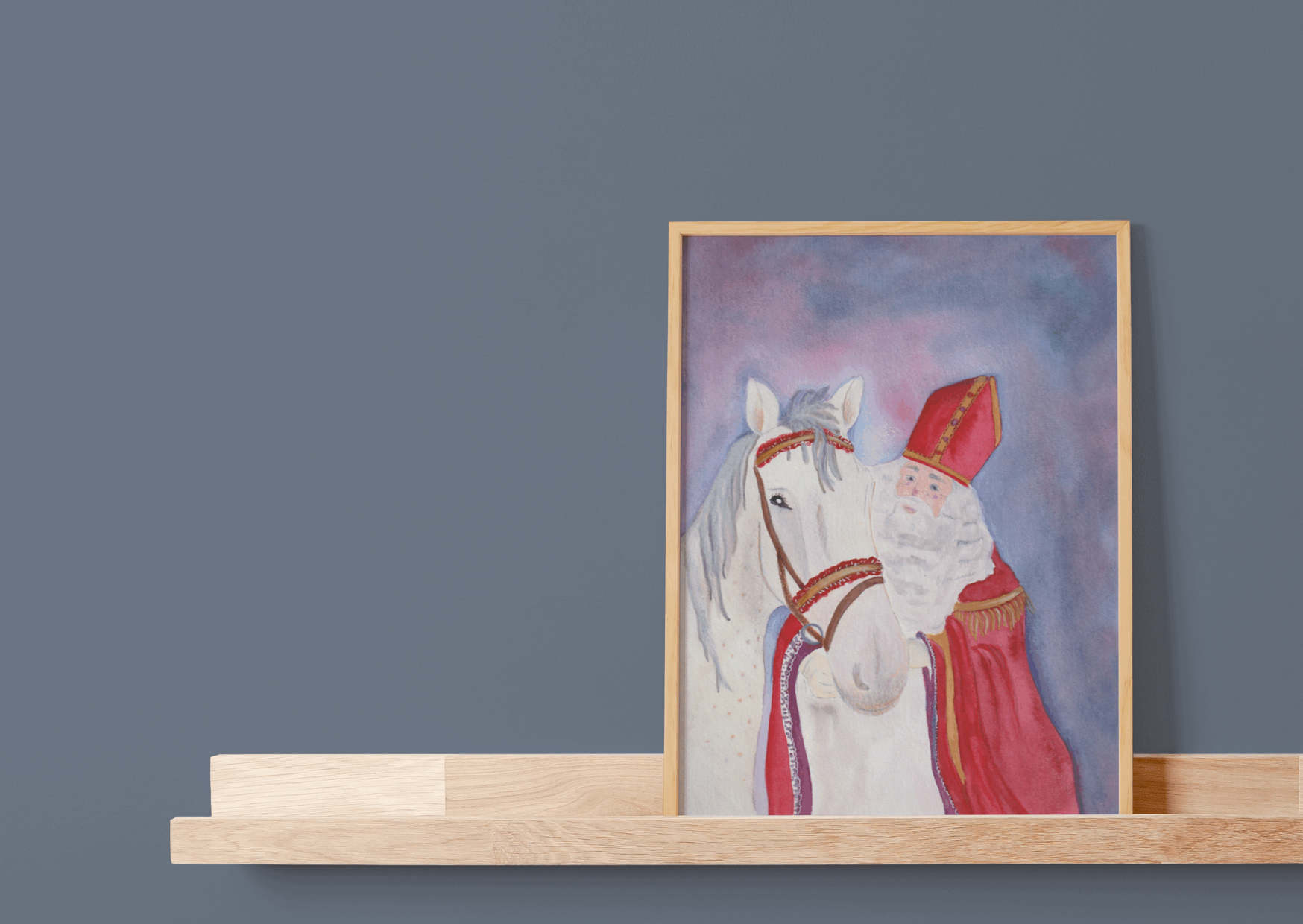 A4 Plaat Sint met paard