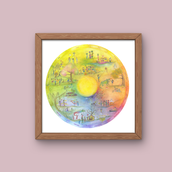 Jaarfeestencirkel, een poster van Waldorf Inspiration