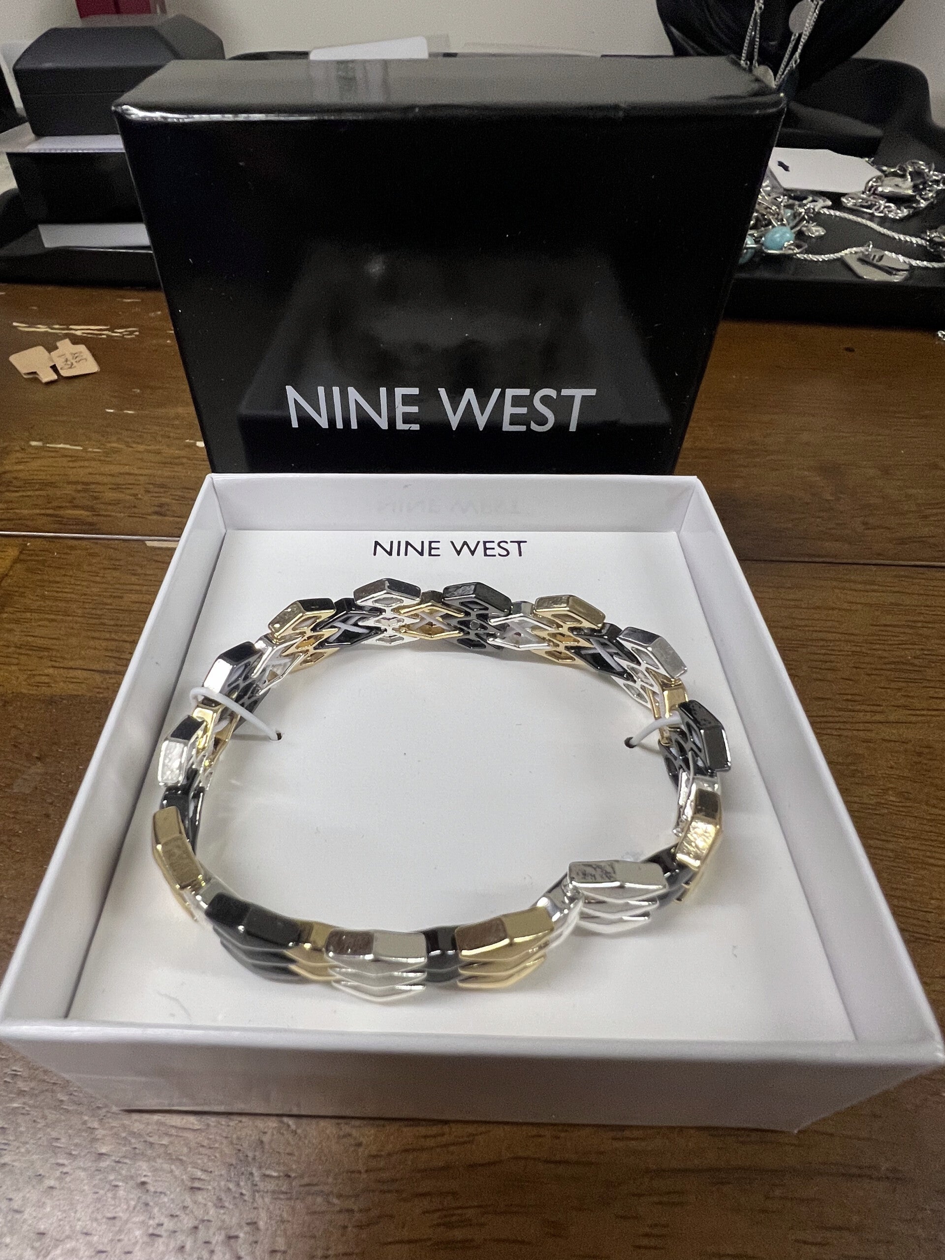 Nine West Mixed Color Bracelet – Gold, Silver & Black