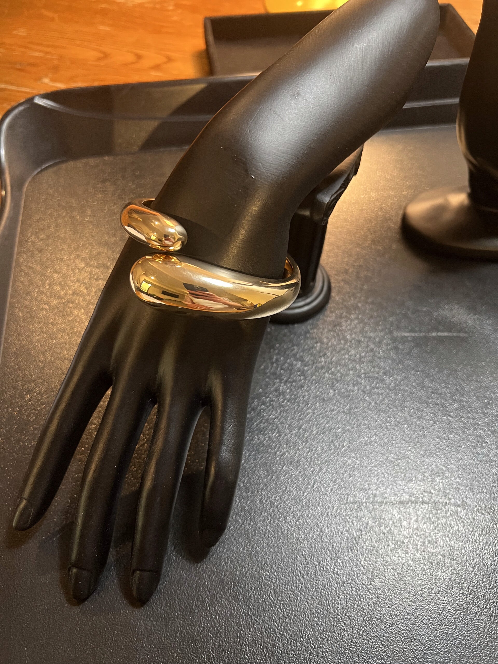 Gold Plated Thick Cut Bracelet – Italian Inspired Design