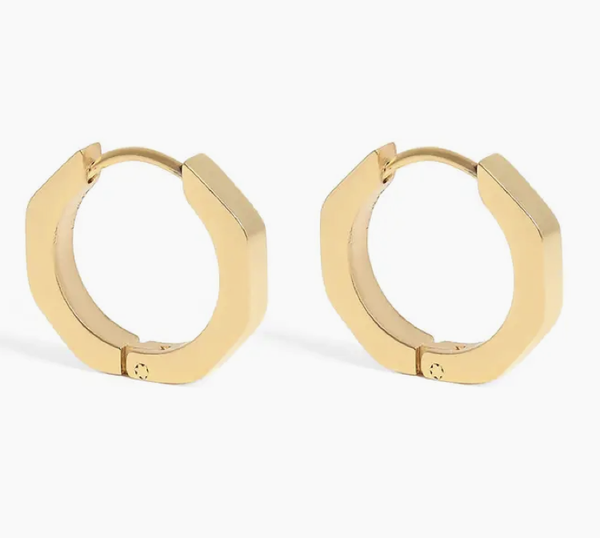 18K Gold Pvd Stainless Steel Geometric Huggie Hoop Earrings