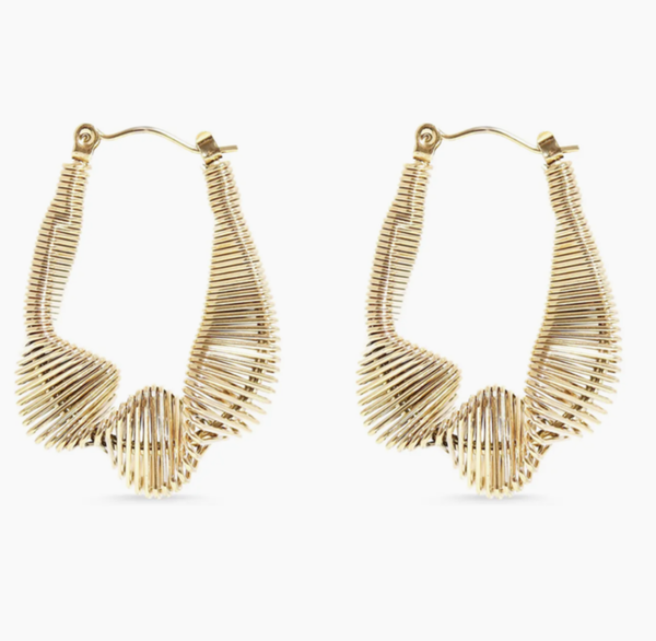 18K Gold Pvd Wired Statement Hoop Earrings