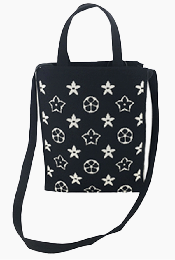 Rectangle Star Pattern Knit Shoulder Bag