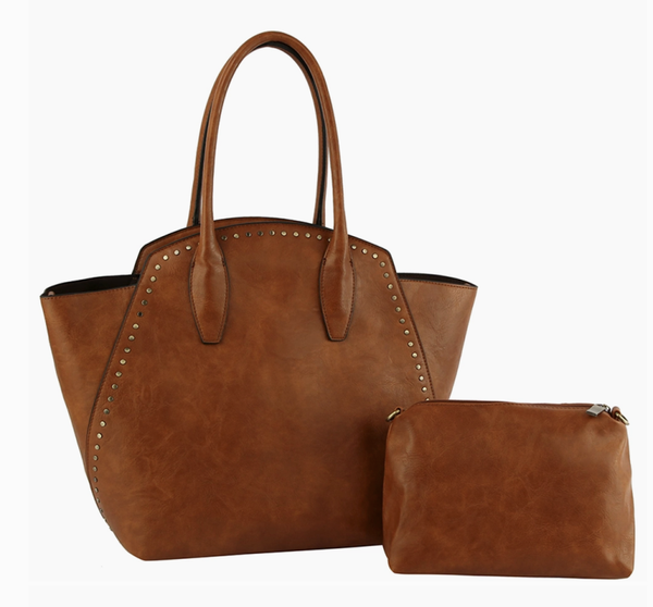 2-in-1 Fashion Tote Bag with Crossbody Bag – Trapezoid Design