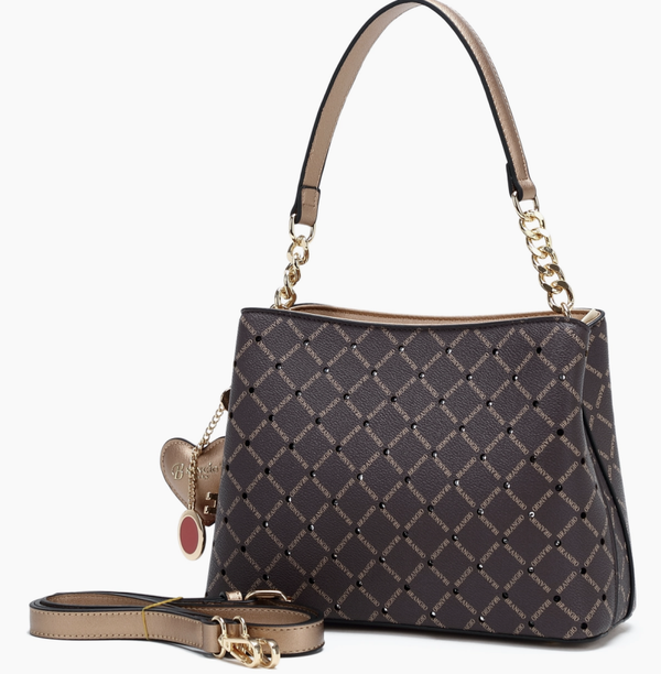 Brangio Italy Diamond Luxe Chain Hobo Bag & Crossbod Bag
