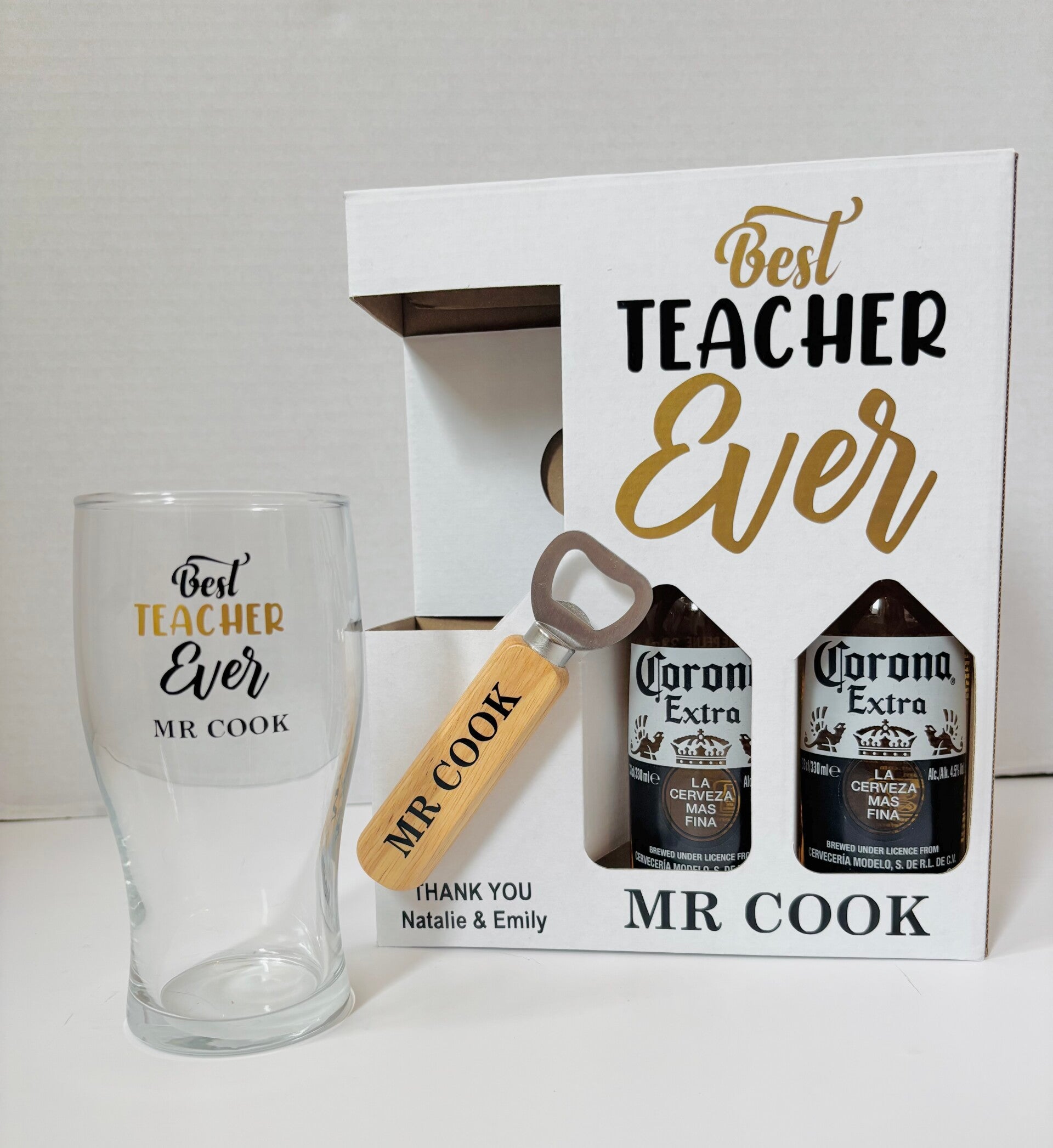 Personalised Gift Box -  Beer Glass - Bottle Opener