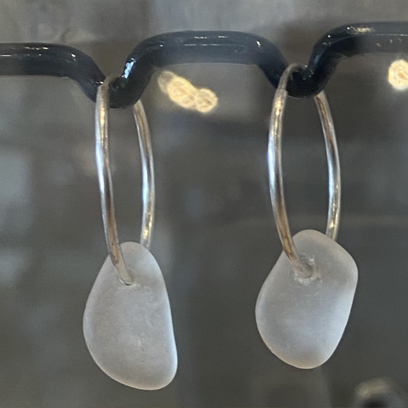 Sea Glass Hoops