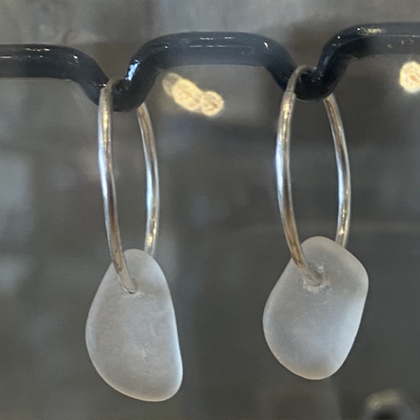 Sea Glass Hoops