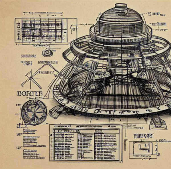Skizze eines mystischen Appartus